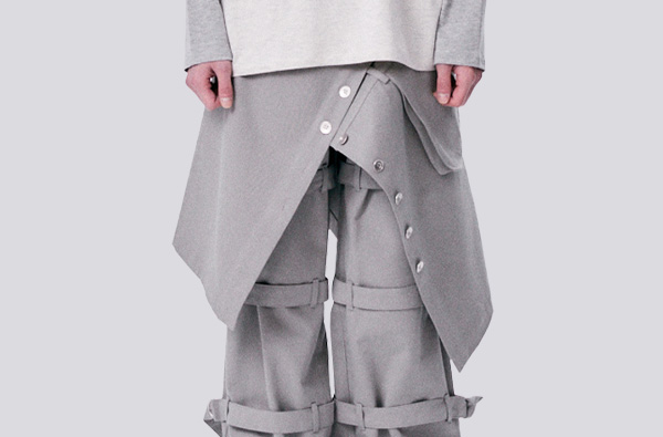 [Pre-Order] BUTTONS WRAP SKIRT / GRAY